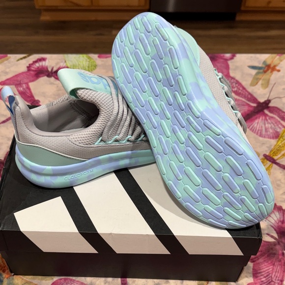 adidas Lite Racer rapt 7.0 K Sneakers in Gray and Blue - Picture 2 of 7